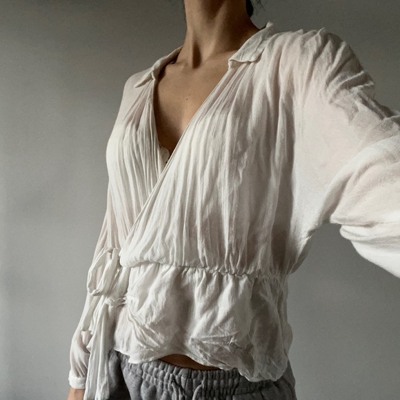 Cottage core Zara off white top - Picture 1 of 3